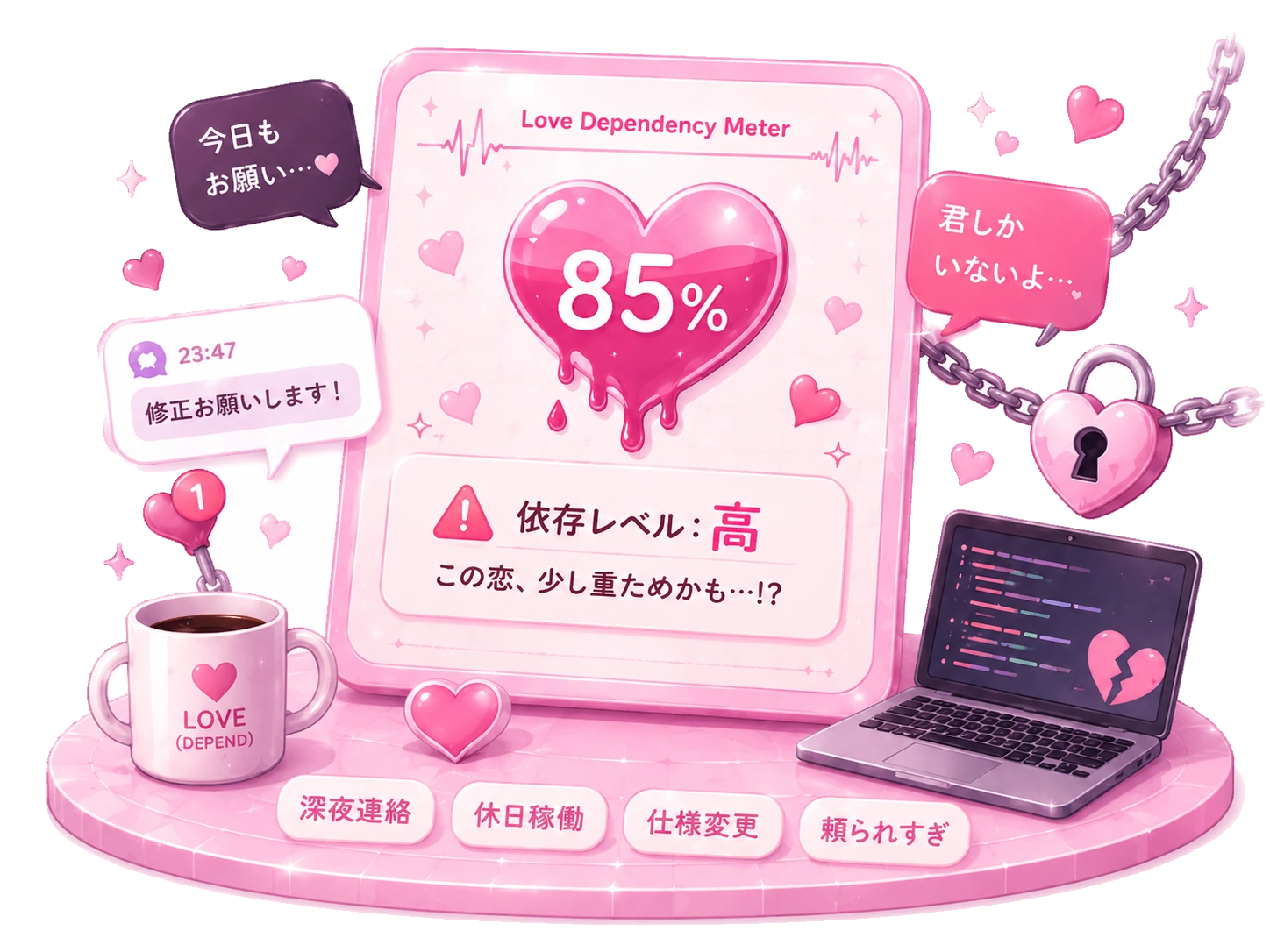Love Dependency Meter 85% — 依存レベル：高